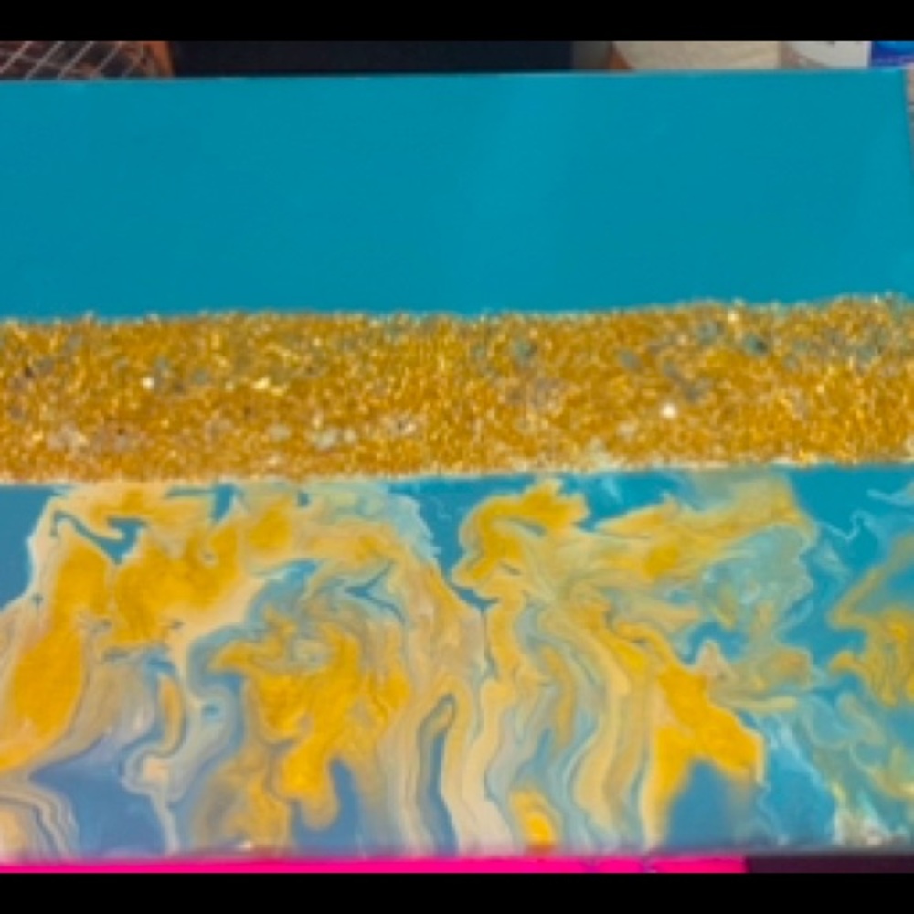 Blue & gold abstract